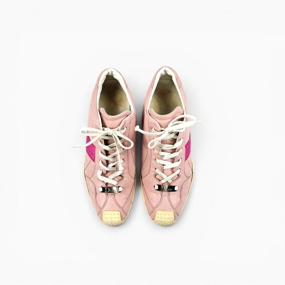 Y2k Christian Dior Sneakers Pink Metal Dior Lace Plate - Size 38 (8) - Picture 2 of 8